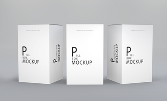 3d realistic render pill box mockup design psd