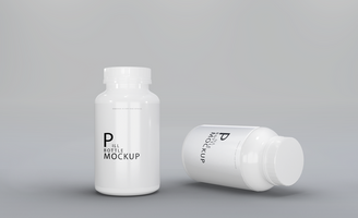 3d realistic render pill box mockup design psd