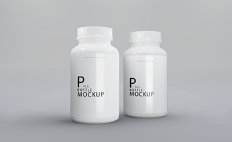 3d realistic render pill box mockup design psd