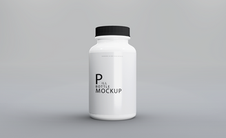 3d realistic render pill box mockup design psd