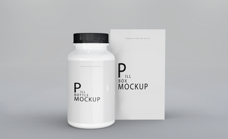 3d realistic render pill box mockup design psd