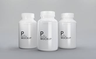 3d realistic render pill box mockup design psd