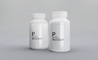 3d realistic render pill box mockup design psd