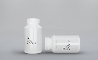 3d realistic render pill box mockup design psd