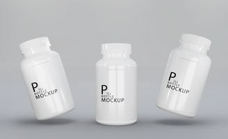 3d realistic render pill box mockup design psd
