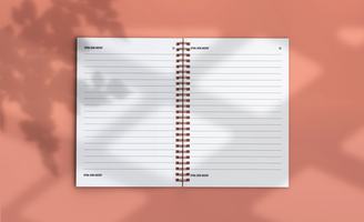 3d rendering notebook mockup psd