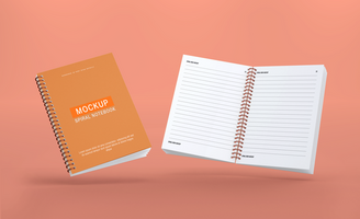 3d rendering notebook mockup psd
