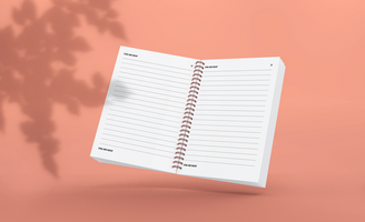 3d rendering notebook mockup psd