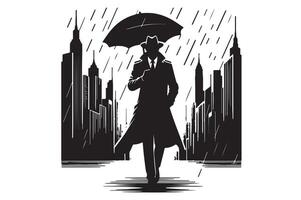 Print a man silhouette image and icon. vector