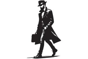 Print a man silhouette image and icon. vector