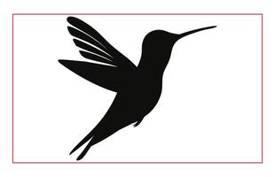 Hummingbird silhouette, Humming bird flying in open air vector