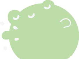 a green monster with eyes and a nose png