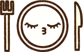 a plate with a fork and knife on it png