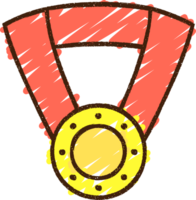 a medal with a red ribbon on it png