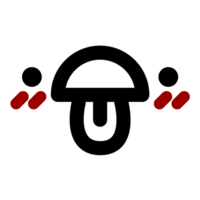 a mushroom icon with two people in front of it png