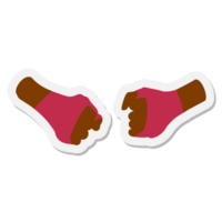 two hands with boxing gloves on a white background png