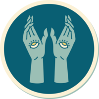 two hands with two eyes in the middle of them png