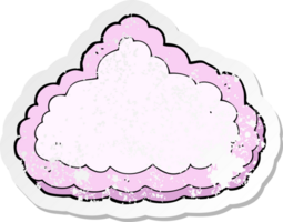 retro distressed sticker of a cartoon decorative cloud drawing png