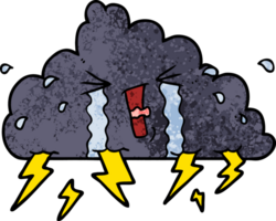 cartoon thundercloud drawing png