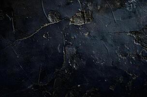 Black Grunge Background Texture with Cracks and Worn Effect photo