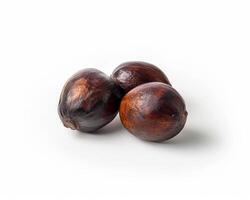 Three chestnuts on a white background photo