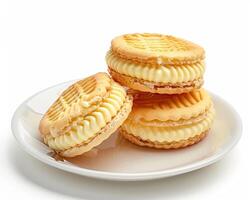 White Plate with Three Cookies photo