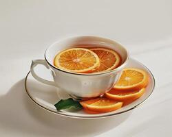 a white cup with a saucer photo