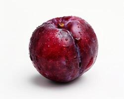 a single plum is shown on a white background photo