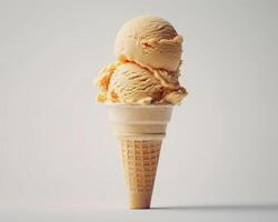 Ice Cream Cone with Two Scoops of Ice Cream photo