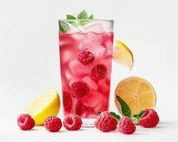 Raspberry Lemonade with Mint and Raspberries photo