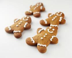 gingerbread cookies on white background photo