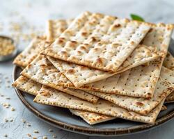 homemade crackers on a plate photo