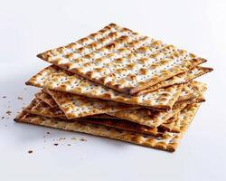 matzo crackers on white background photo