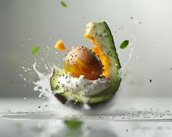 avocado, egg, and pepper splash photo
