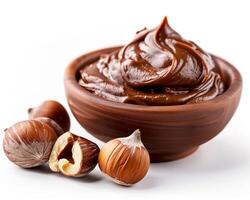 hazelnuts and hazelnut butter in a bowl photo
