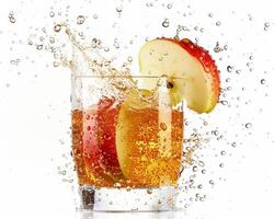 an apple is being splashed with water photo
