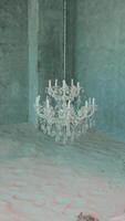 Expensive chic large chandelier in an empty hall video