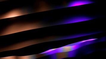 Wavy stripes in flow of moving surface. Design. Flow of wavy surface moving with parallel reflection. Virtual wavy stripes move and are reflected on black background video