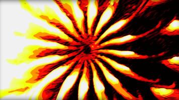 Orange and green tunnel in the form of a flower. Motion. Swirling lines creating a flower made in 3d animation. video