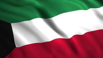 Beautiful flag is waving in wind. Motion. Patriotic 3d animation with flag of country. Close-up of waving 3D flag of Kuwait video