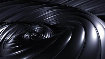 Rotating 3d spiral with metal lines. Design. 3D vortex in metal spiral with lines. Futuristic spiral rotates in shape of shell video