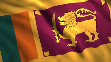Beautiful flag moving in waves. Motion. Animated background with 3d flag. Patriotic animation of Sri Lanka flag video