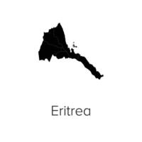 Eritrea Map Illustration - Silhouette, Outline, Eritrea Travel and Tourism Map vector