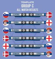 Group B all match results template of All participating countries in European soccer contest 2024 vector