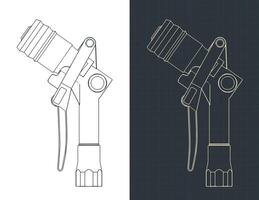LPG nozzle blueprints vector