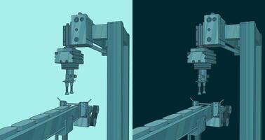Automated factory line robot illustration vector
