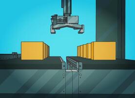 Automated conveyor line and robotic manipulator vector