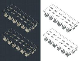 Self Propelled Modular Transporter Isometry Drawings vector