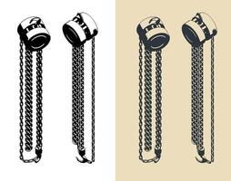 Manual chain block illustrations vector