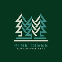 Pine Trees logo design. Abstract Geometric pine trees symbol with modern style concept. sign icon symbol logo template. vector